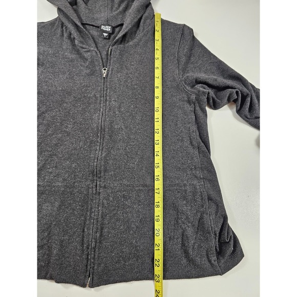 Eileen fisher viscose stretch zip up grey jacket w/ pockets size Large casual ^ - Picture 6 of 7